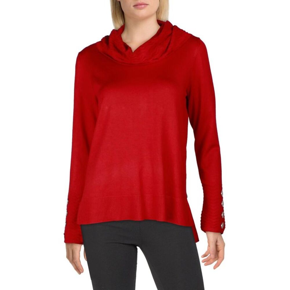 Melissa Paige Womens Red Chevron Viscose Pullover Sweater NWT